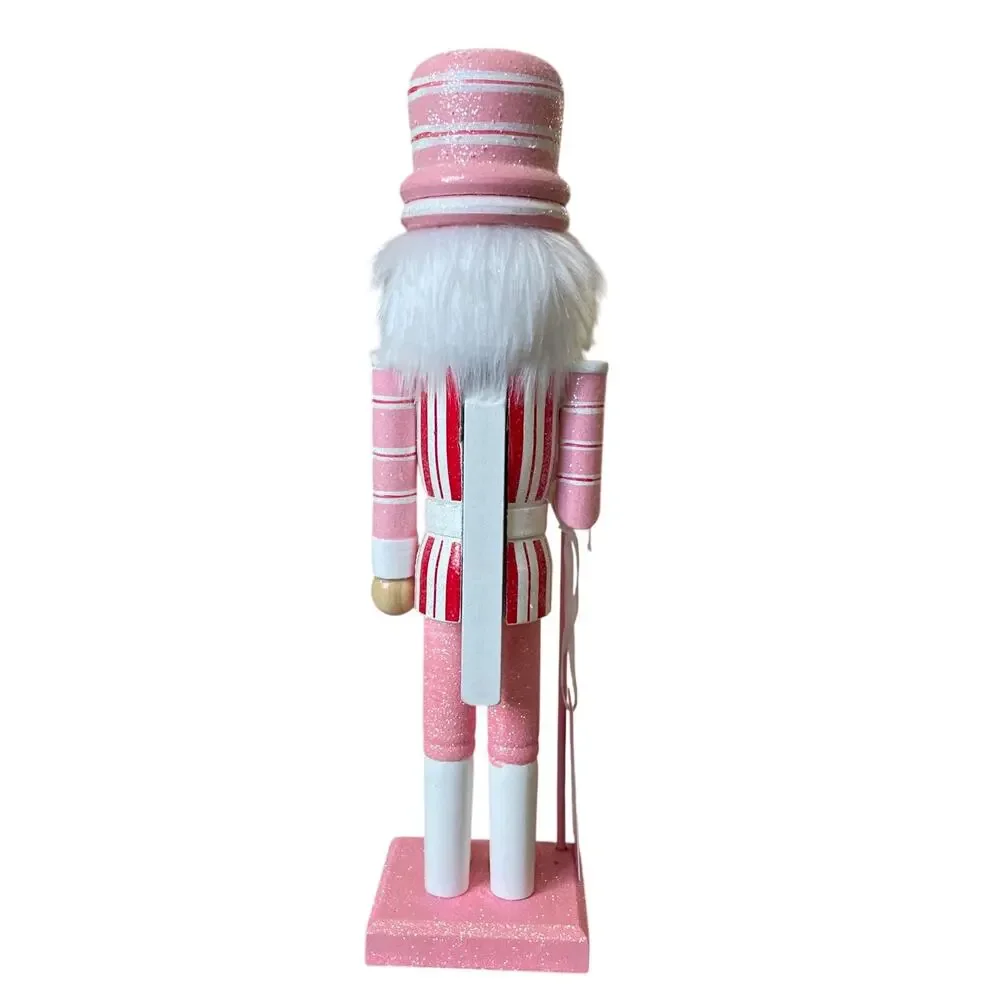 Sweet Treats 14in Valentine Nutcracker Holding Ice Cream Staff Pink White XO NEW